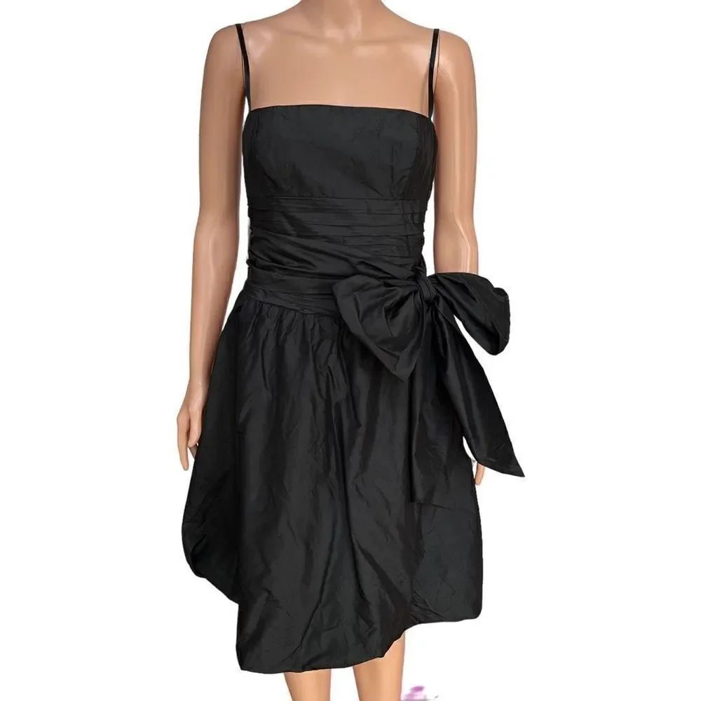 BCBGMAXAZRIA Strapless Black Silk Dress Size 4